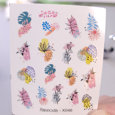 Nail Art Water Decals Stickers watercolor Transfers Summer  Flowers