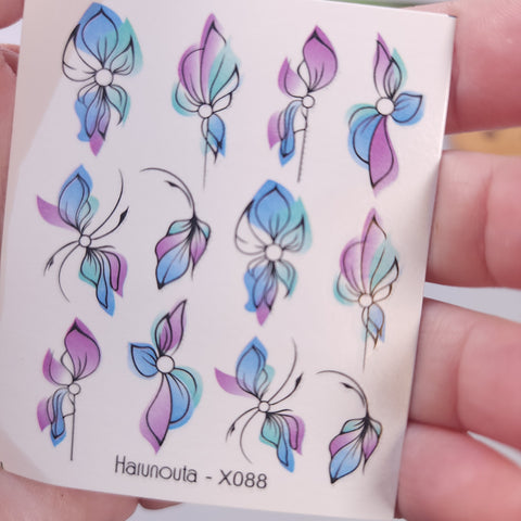 Nail Art Water Decals Stickers watercolor Transfers Summer  Flowers