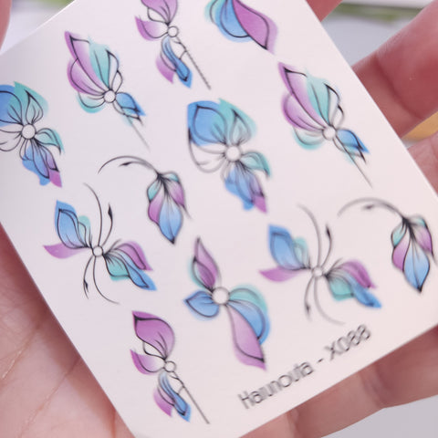 Nail Art Water Decals Stickers watercolor Transfers Summer  Flowers