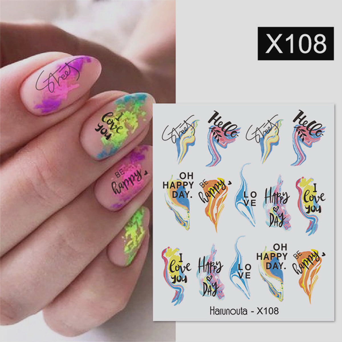 Nail Art Water Decals Stickers watercolor Transfers Summer  Flowers