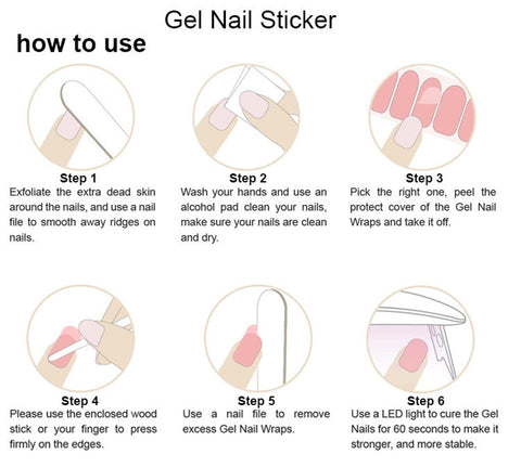 UV Semi-Cured Gel Nail Wraps -Mixed 20 pcs Best Premium Quality Nail Strips