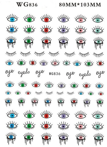 Evil Eye Nail Decal Nail Stickers Hamsa Hand Symbol Hand of Fatima Self-Adhesive Nail Stickers