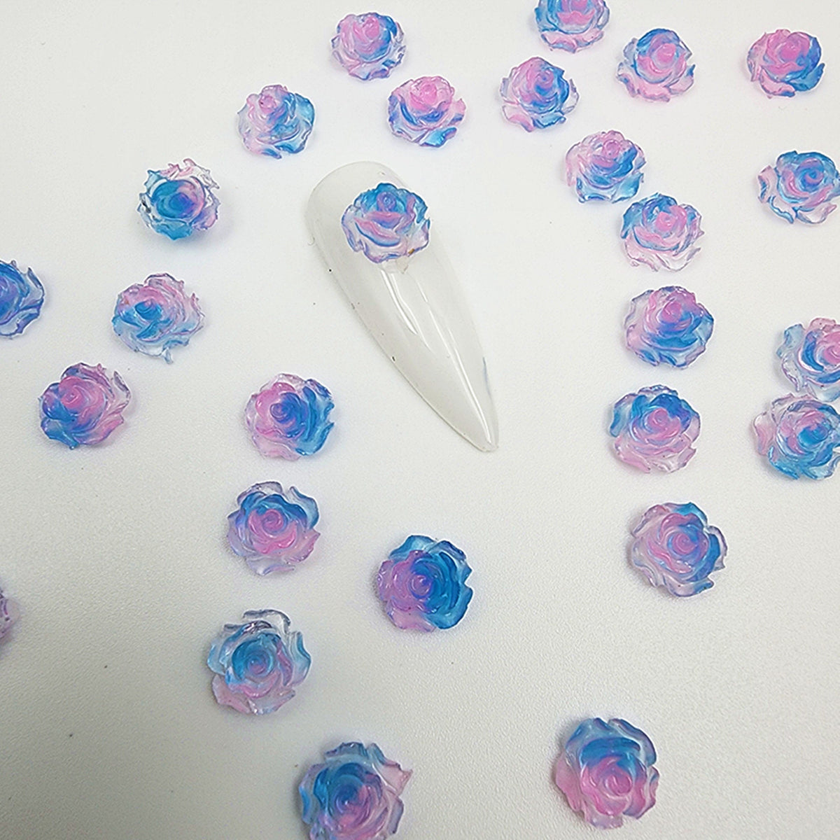 36 pcs 9 color Nair art| nail charms| Delicate Resin camellia 8mm |glow in the dark| double color |Nail diy|cabochon