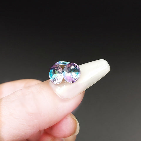 10 pcs  round violet heart and arrow Crystal,pointed back|nail bling|nail rhinestones| nail art diy |8mm