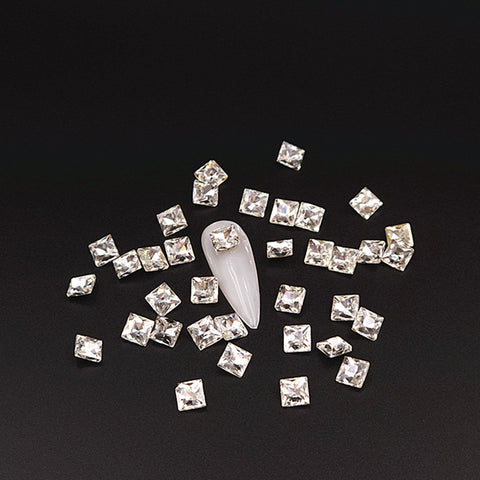 20 pcs princess square  Crystal,pointed back|nail bling|nail rhinestones| nail art diy |6mm